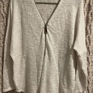 Ariella White V-Neck Sweater
